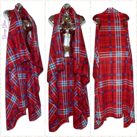 Groovy Glam Jackets & Blazers - GROOVY GLAM Long Fleece Waterfall Vest